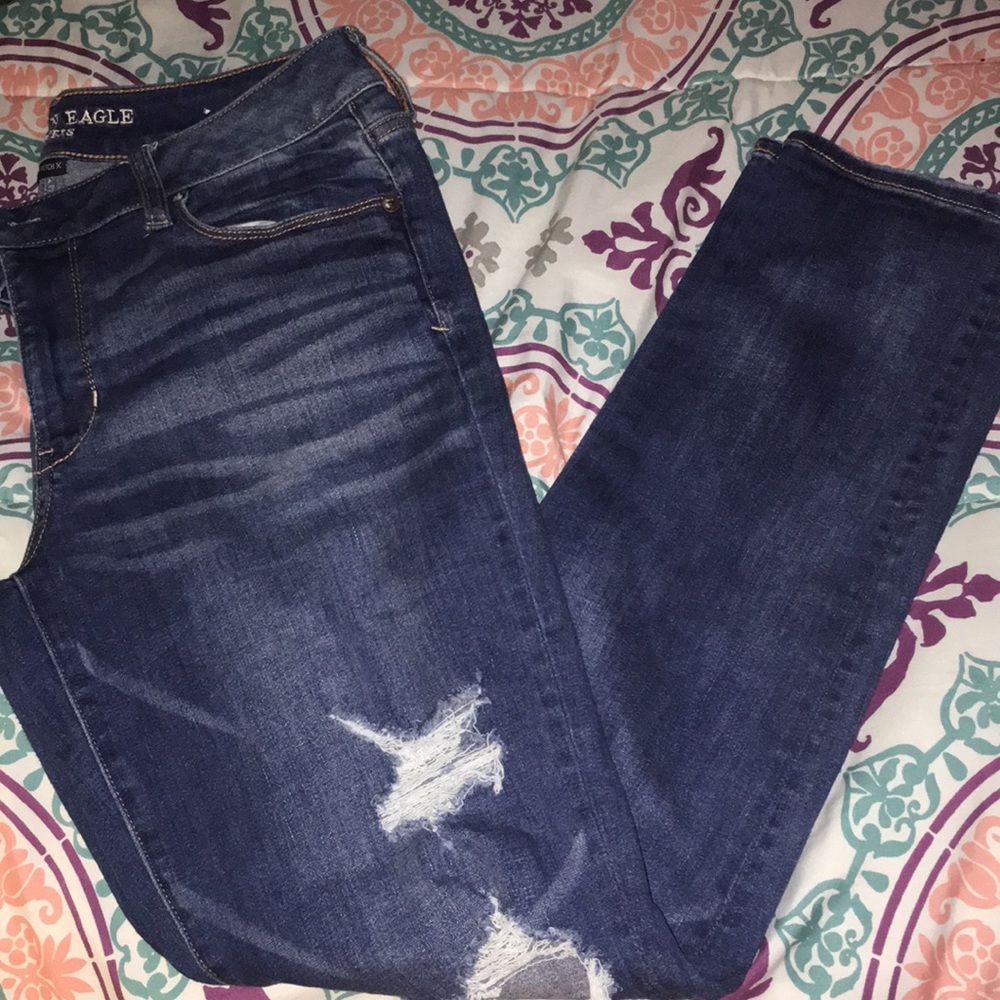 AE ripped skinny jeans.